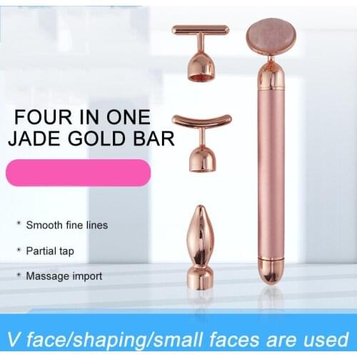 4in1 Eye massager Gold Vibration Facial Jade Big Frequency Eye Massage Face Care Neck Detox Beauty Tightening Wrinkle Stick Tool