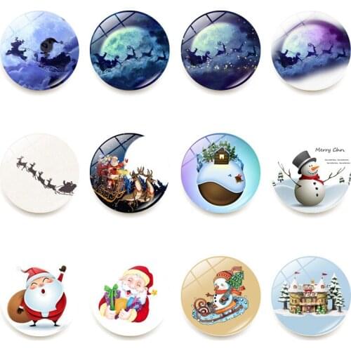 5pcs/set Christmas Day Cartoon Fridge Magn Set Creative Refrigerator Magnets Stickers Strong Neodymium Magnetic Office Stickers