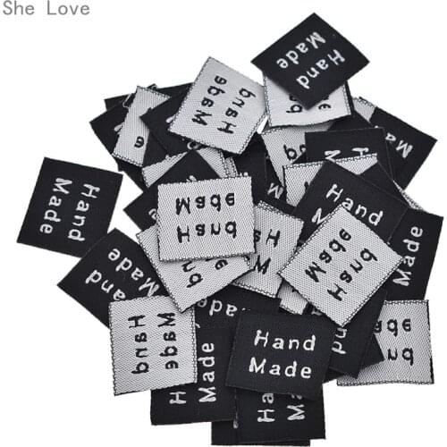 Chzimade 50PCs Handmade Woven Garment Labels Sewing Household Textile Patchwork Apparel Accessories