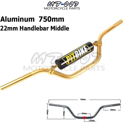 Aluminum 750mm for 7/8" 22mm Motorcycle Handlebar Middle for Made in China Dirt Pit Bike ATV Quad Motor Parts