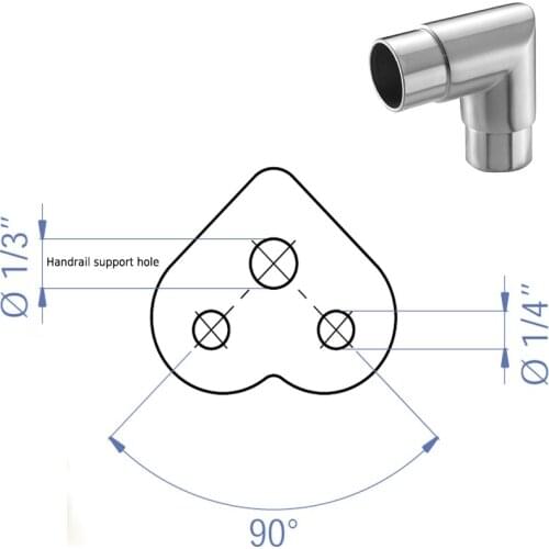 Freeshipping 316L E011971 90 Degree Elbow Saddle for 42.4mm Pipe