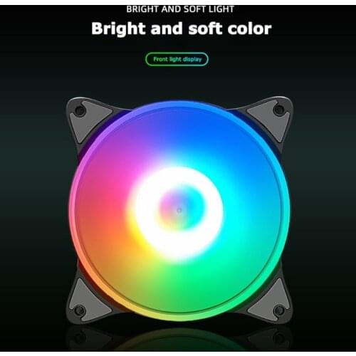 COOLMOON 12cm Chassis Cooling Fan 5 Colors LED Lighting Large 4Pin Heatsink