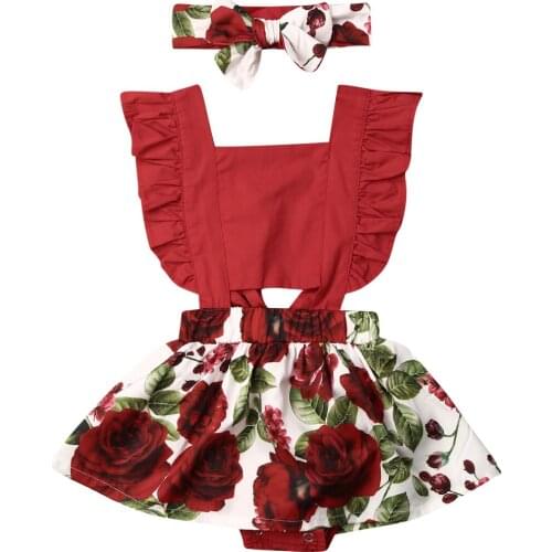 Baby Bodysuits 2019 Toddler Newborn Baby Girl Flower Ruffle Sleeveless Bodysuits Jumpsuit Outfits Sunsuit 0-24M