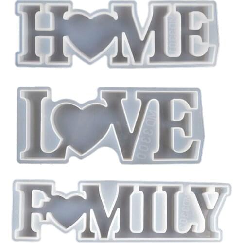 Home Family Love Epoxy Resin Casting Mould Ornament Making Silicone Mold DIY Manual Crystal Epoxy Silicone Mold Christmas Gifts