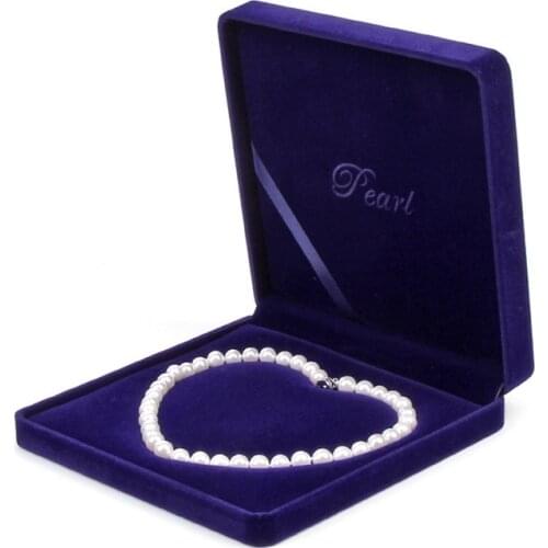 HOSENG Pearl Necklace Flannel Box Jewelry Storage Gift Case Engagement Wedding Organizer Packaging HS_732