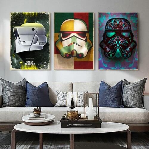 Disney Star Wars Retro Movie Portrait of Star Wars Canvas Painting Wall Art Posters and Prints Wall Art Pictures for Living Room