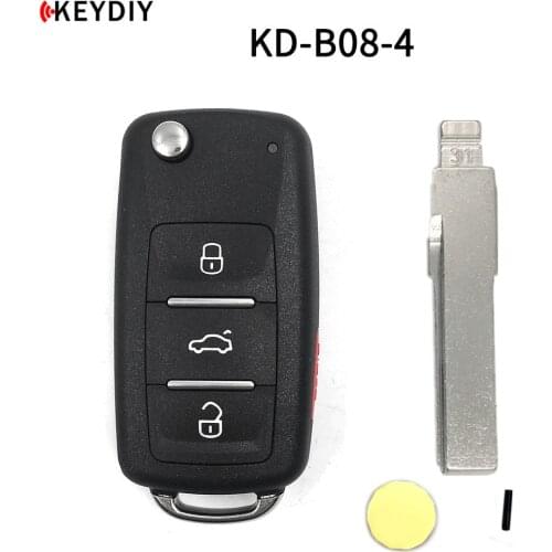 KEYDIY B08-3/4 Car Key for KD900/KD-X2/KD MINI Key Programmer B Series Remote Control with 31# HU66 Blade and Logo