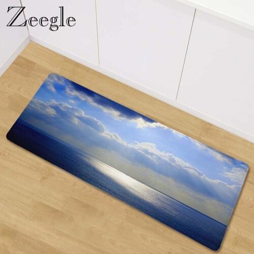 Zeegle Kitchen Carpet Anti-slip Living Room Rug Hallway Mat Absorbent Bathroom Carpet Washable Bedroom Rug Foot Mat