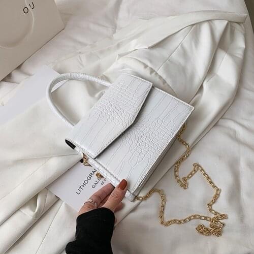 Mini Shoulder Bags Retro Women PU Leather Alligator Pattern Shoulder Messenger Bag Pure Color Small Handbag for Women