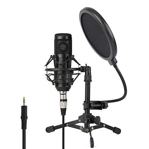 Desktop Microphone Set Condenser Microphone Professional Studio Cardioid PC Mic Bundle for Studio Recording and Broadcas