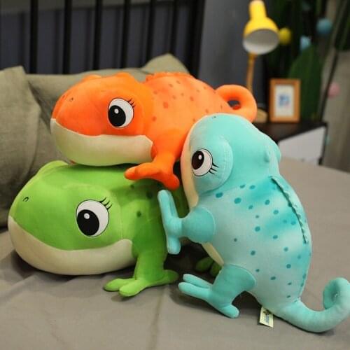 New Soft Chameleon Plush Animal Toys for Childrens Cute Lizard Ragdoll Small Pillow Baby Comforting Sleeping Birthday Gifts