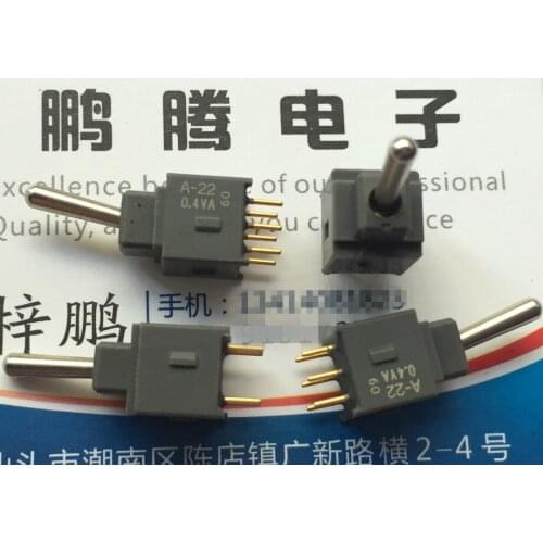 Original new 100% A-22AP mini waterproof dust button switch toggle 6pin 2gear 0.4VA shake your head