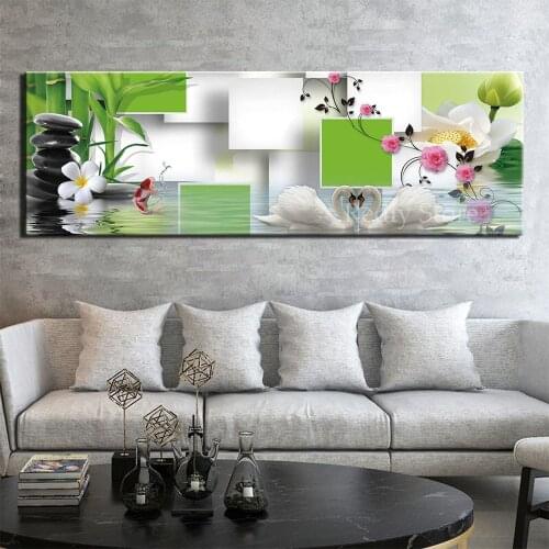 Full square round diamond painting bamboo stone diamond embroidery 5D swan lover mosaic abstract still life inlaid decor N602