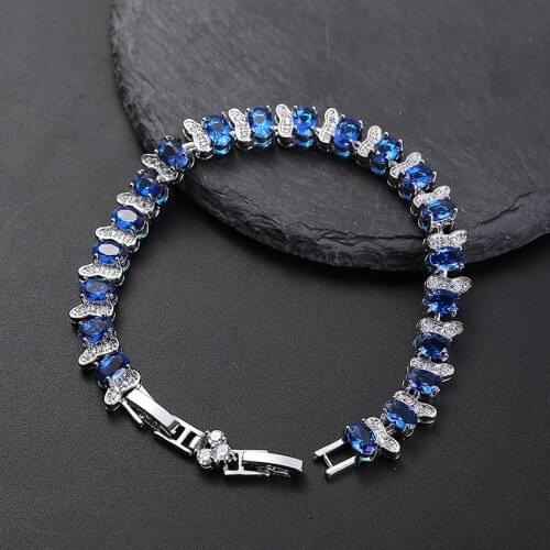 Luxury Trend Bracelet Inlay Blue Dazzling AAA Cubic Zirconia Exquisite Butterfly S925 Chain Jewelry For Women Wedding Party Gift
