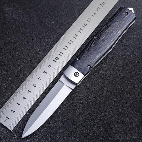 Wood Handle Folding Knife Survival Tactical Pocket Knife Camping Combat Hiking Hunting Knives For Self-defense Rescue EDC Tool