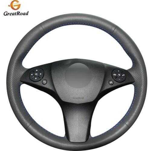 Hand-stitched Black PU Artificial Leather Car Steering Wheel Cover for Mercedes Benz C180 C200 C350 C300 CLS 280 300 350 500 GLK