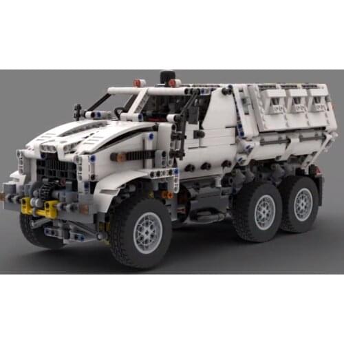 2021 Science and technology building block MOC beast cross country truck military transport vehicle remote assembly toy boy gift