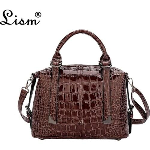 Women bag luxury high quality classic crocodile pattern handbag designer brand large capacity OL shoulder bag Messenge