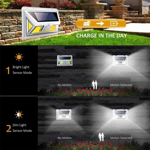 Motion Sensor Sensor Light 270° Wide Angle Security Durable Wall Light Outdoor Solar Light Waterproof Eco-Friendly