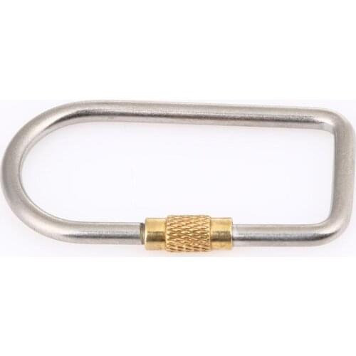Titanium Alloy D Shape Carabiner Screw Lock Bottle Hook Buckle Hanging Padlock Key Chain Outdoor Camping Hiking Mini Multi Tools