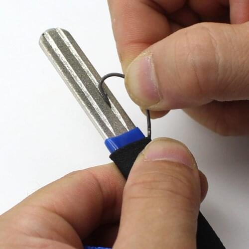 Fishing Hook Sharpener File Tool Stone Fishing Tackle Carp Coarse Fly Fish Hook Groove Two Side Medium & Fine