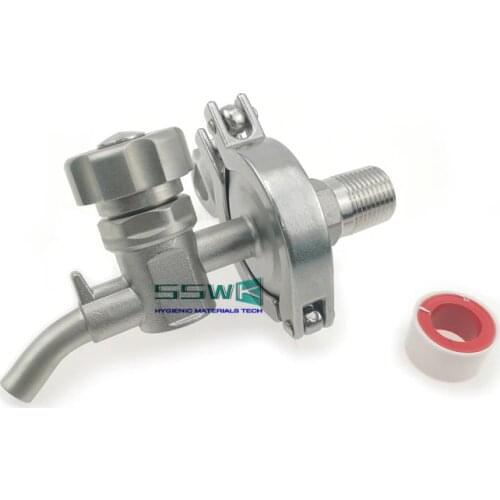 1/2" BSP Male To 1.5" Tri Clamp Sample Valve, Sampling Coil, Stainless Steel Conical Fermenter Accessories