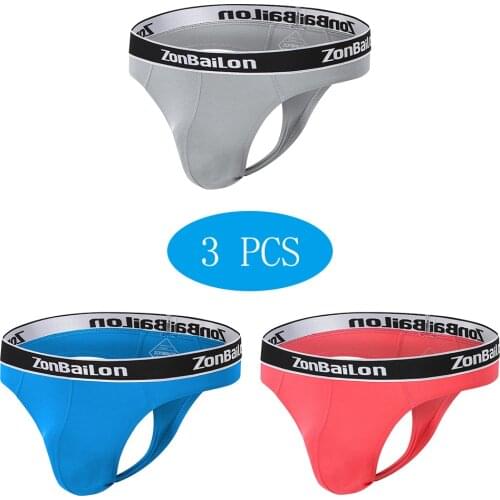 Underwear Thong Lingerie Stretch Men Sexy Panties Briefs Low-Waist U-Bulge Mens