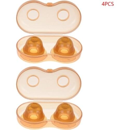 4 Pcs/2 box Nano Silver Silicone Nipple Corrector Teat Recessed Invagination Flat Suction Device Maternal Lactation Period