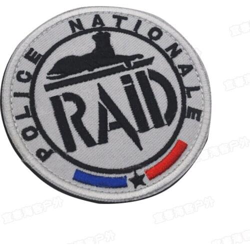 Embroidery France RAID NATIONALE Patches Tactical Patch Morale Military Hook Back SWAT for Backpack Hat