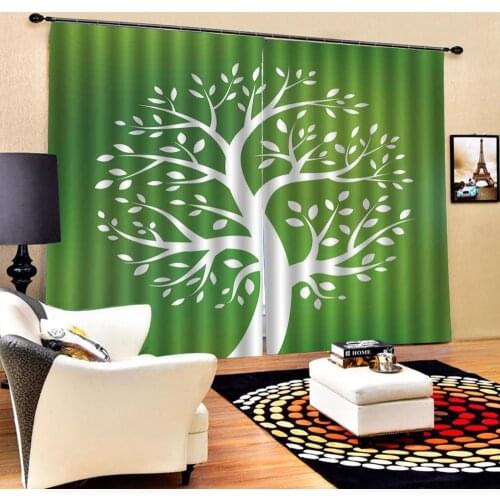 Green curtains Luxury Blackout 3D Window Curtains For Living Room Bedroom Customized size Drapes Cortinas