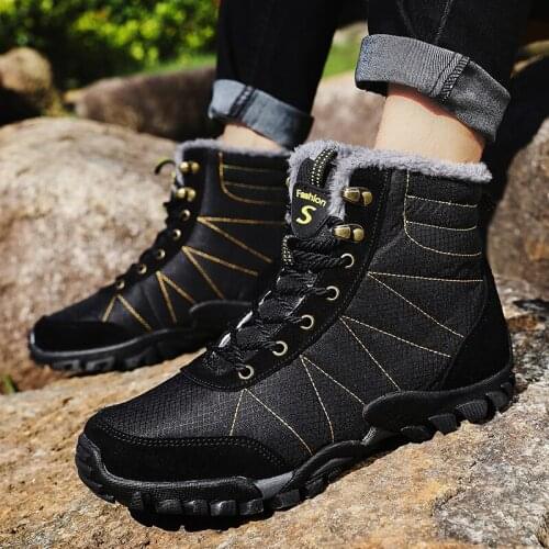 Women Boots Waterproof Microfiber Ankle Combat Boots for Women Warm Plush Booties Round Toe Women Shoes Sexy Red Boots