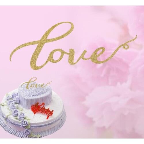 10pcs Golden Wedding Cake Topper Insert Card Happy Birthday Party Novelty Cake Stand Child Birthday Wedding Decoration Wholesale