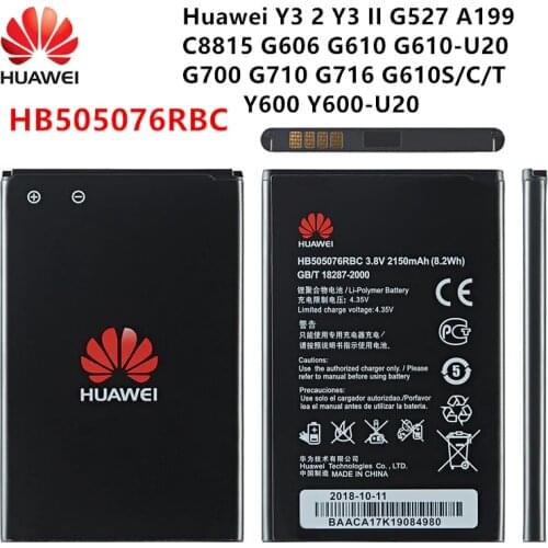 100% Orginal Huawei HB505076RBC 2150mAh Battery For HUAWEI Y3 2 Y3 II Ascend G527 A199 C8815 G606 G610 G700 G710 G716 G610 Y600