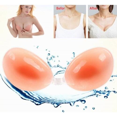 4 Sizes A-D Cup Sexy Women Lady Strapless Wedding Gel Deep-V Self-Adhesive Silicone Underwear Push Up Nipple Cover Bra Beach