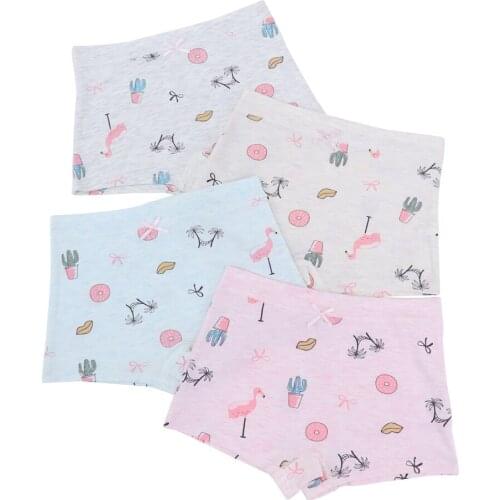 5pcs/Lot Four Seasons Wear High Quality 47.5%Cotton Small floral Underwear Cartoon Girls' Underwear Set Childrens Flat Underwe