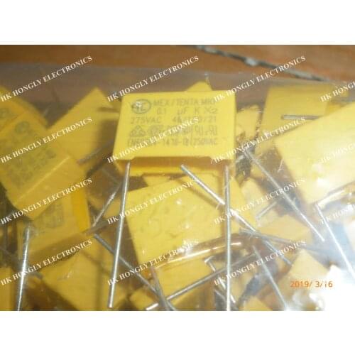 50PCS MKP 0.1uf K x2 275V P=15mm CAPACITOR