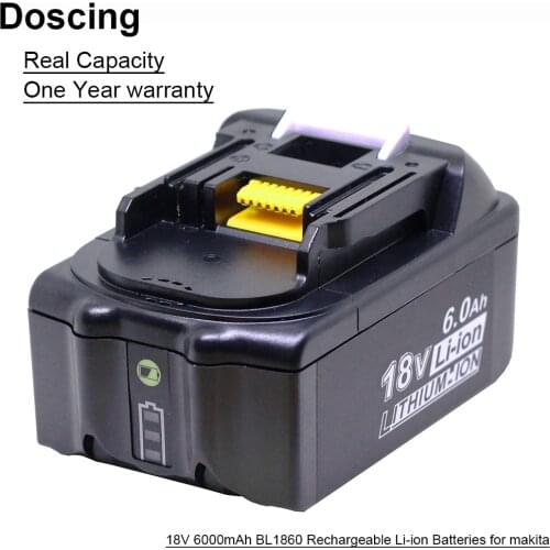Doscing For Makita 18V 6000mAh Power Tools Rechargeable Batteries with LED Replacement Makita LXT BL1860 BL1850 BL1830 BL1860B
