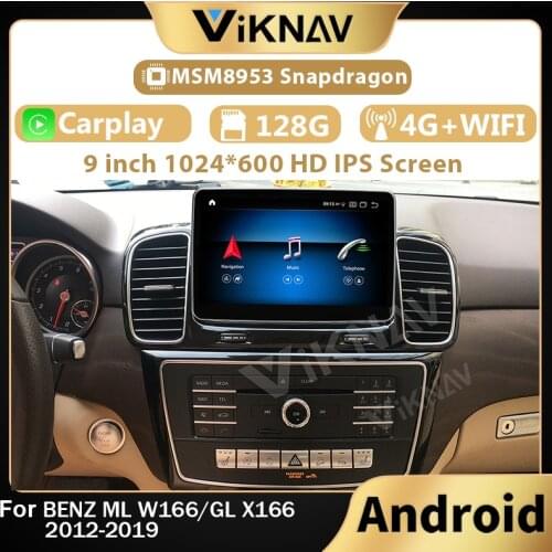 2 Din Android car radio for benz gle W166 GLs X166 2015-2019 car GPS navigation head unit DVD multimedia player stereo recorder