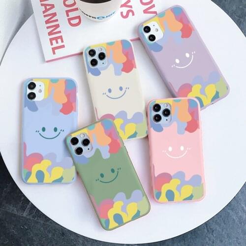 For Xiaomi Redmi Mi Poco F3 X3 11 Note 10 10s 9 9S 8 8T 7 6 10T Pro Max A2 6X Pro SE Lite CC9 CC9e Rainbow Smiley Pattern Cases