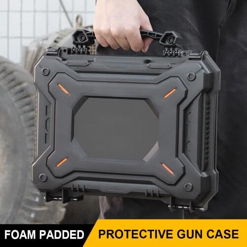 Tactical Gun Case Military Foam Padded Pistol Box Waterproof Hard Shell Case Airsoft Safety Pistol Camera Storage Box Gun Bag