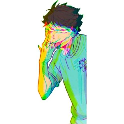 Personality Oikawa Tooru Haikyuu Peeker Funny Car Stickers Sunscreen Decal Refrigerator Bumper Vinyl Car Wrap Apply To Car Door