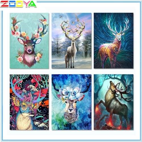 Full Square 5D Diy Diamond Painting Elk 3D Diamond Embroidery Animal Giraffe Cross Stitch Mosaic Decor Painting Home Decor Bh072
