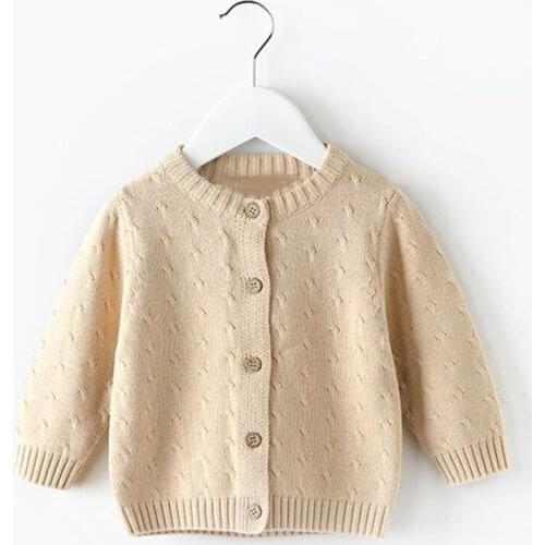 Baby Girls Cardigan 1-6 years old Autumn Winter Solid Color Childrens Sweater Toddler Girl Cardigan Outerwear Baby Clothes