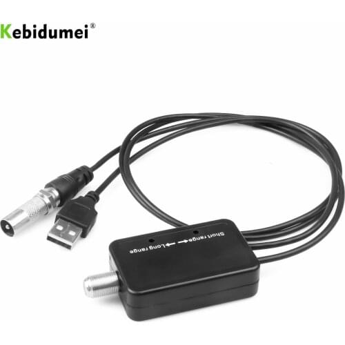Kebidumei 200Mile HDTV Aerial Amplifier Signal Booster 36dB TV HDTV Antenna with USB Power Supply Kits 45-862 MHz