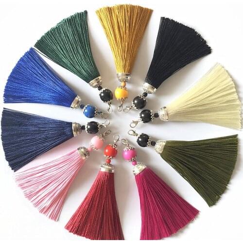 5pcs 11cm Colorful Silk Tassel Brush for Earring Charm Making Tassels Pendant Diy Jewelry Making Accessories Handmade Crafts