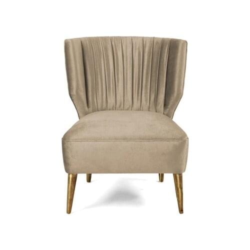 Manufacturers direct light luxury living rooms or hotels with wood frame velvet cloth dining chairs with stainless steel feet