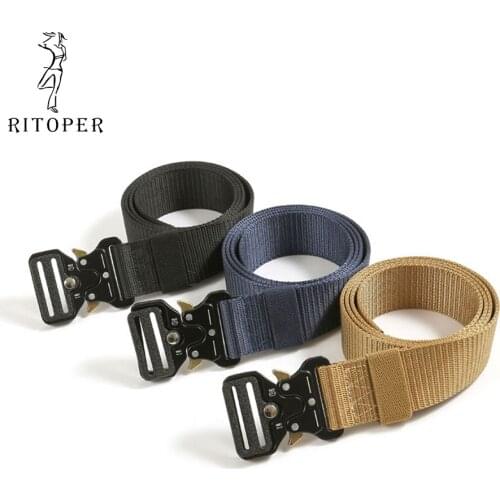 Cobra Long Big Size Alloy Buckle Tactical Belt Solid Nylon Outdoor Men’s Belts for Jeans Pants