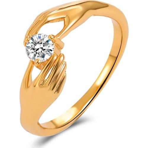 New Romantic Hand with Love Hug Rings Creative Simple Love Forever Finger Hand Ring For Women Men Fashion Jewelry Gift Party