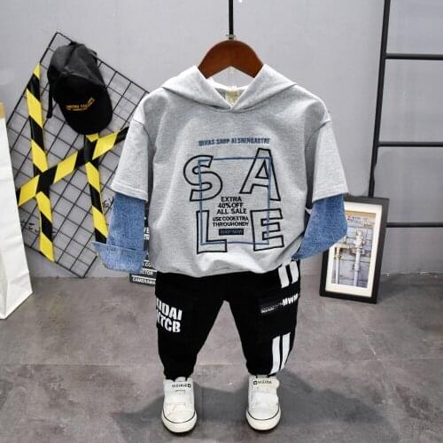 Children Baby boys Clothes Set Sping Toddler Boys hoodie and pants Two-piece Sets Cotton Kids Infant Clothing Outfits 2-6Y (D138