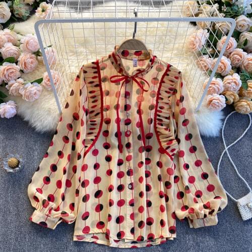 Litmage Stand-up Collar Blouses